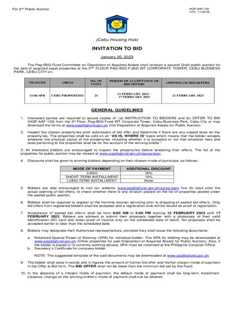 pag ibig acquired assets cebu|INVITATION TO BID .